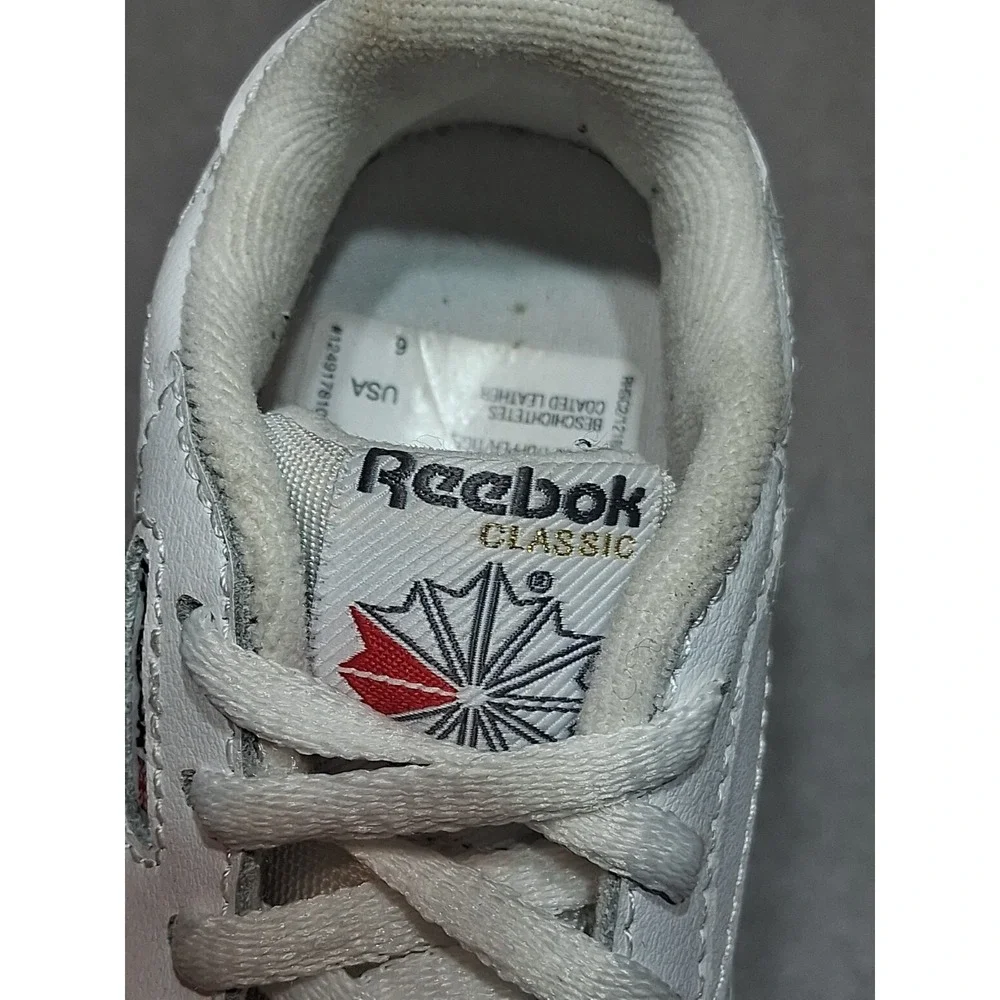 Reebok classic leather toddlers shoes core White size 6